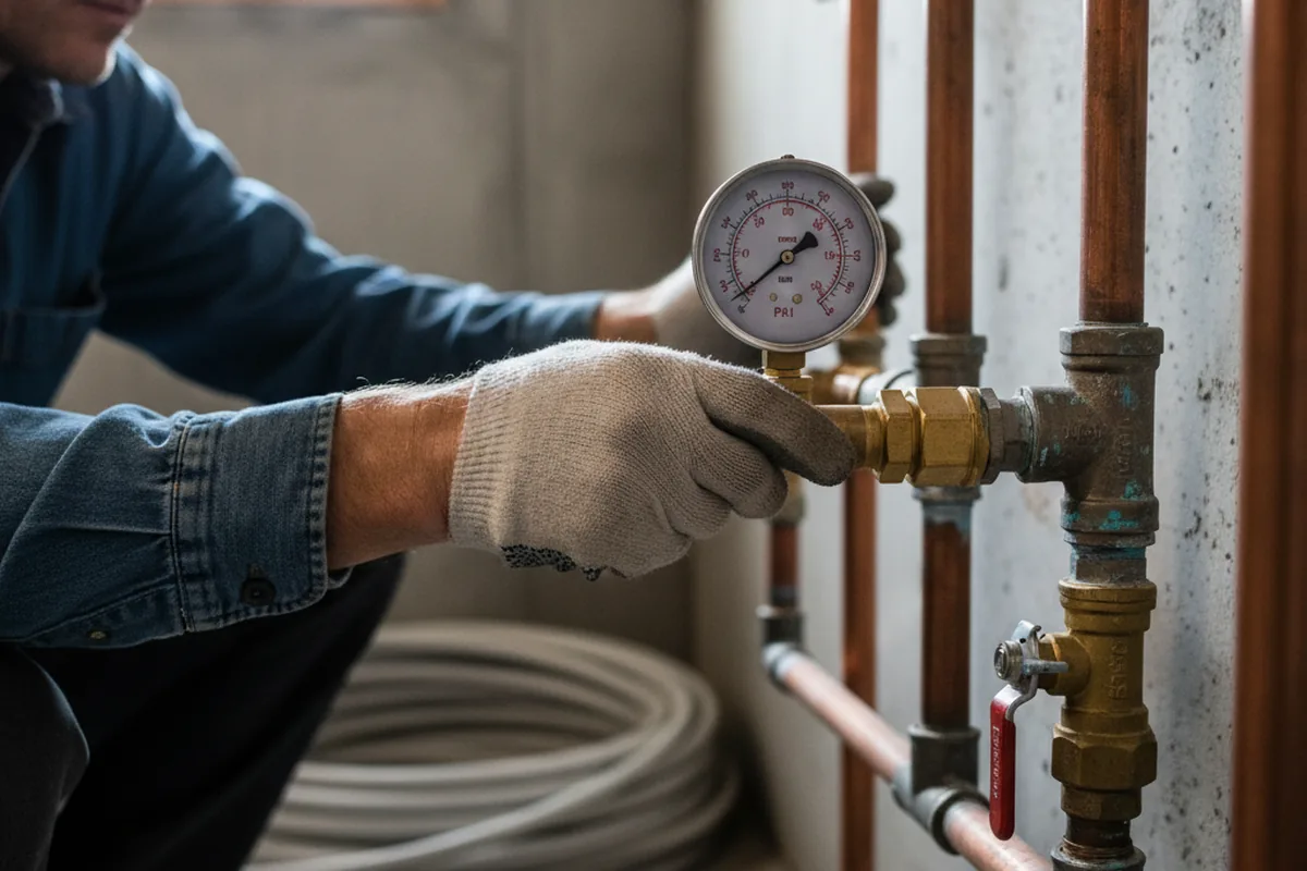 Pressure testing a repaired line during Water Line Repair in Sea Girt